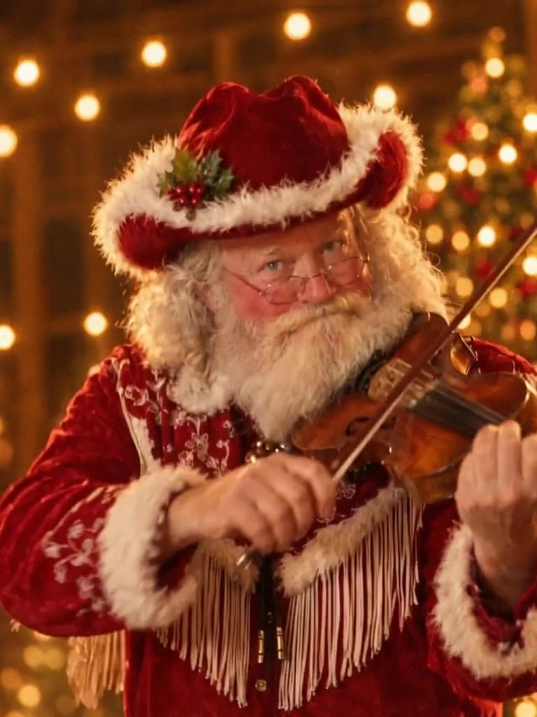 Santa strikes up from The Elf Barn Dance