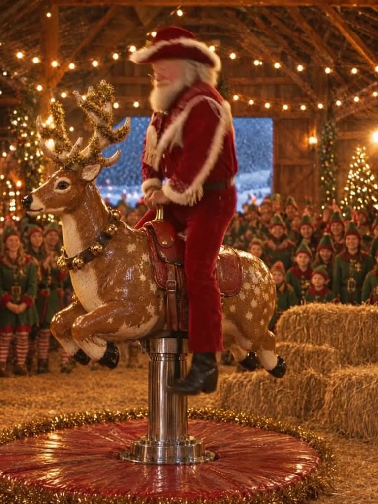 The family line dance from The Elf Barn Dance